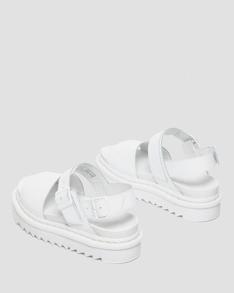 Women's Dr Martens Voss Mono Hydro Leather Gladiator Sandals White | AU 304XYU